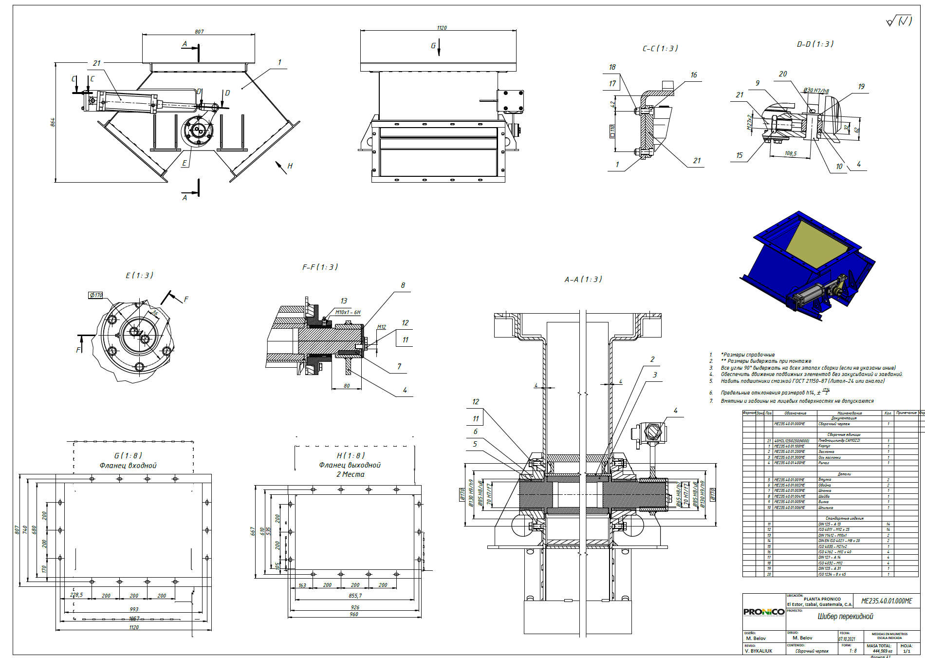 Pneumatic Ore Flow Diverter Valve — Nickel Processing Plant